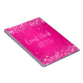Glitterende hete roze ombre Sweet 16 gast Notitieboek (Rechterzijde)