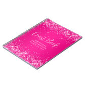 Glitterende hete roze ombre Sweet 16 gast Notitieboek (Linkerzijde)