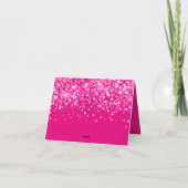 Glitterende hete roze Sweet 16 Bedankkaart (Achterkant)