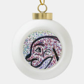 Glitterende Hond Keramische Bal Ornament (Voorkant)