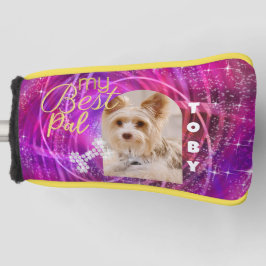 Glitterende huisdier hond foto mangenta golfheadcover