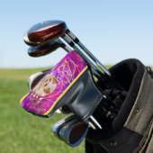 Glitterende huisdier hond foto mangenta golfheadcover (Insitu)