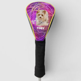 Glitterende huisdier hond foto mangenta golfheadcover
