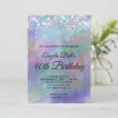 Glitterende Iriserende Glitterfolie 40e Verjaardag Kaart (Staand voorkant)