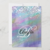 Glitterende Iriserende Glitterfolie 40e Verjaardag Kaart (Achterkant)