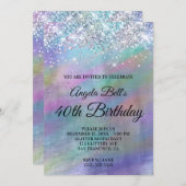 Glitterende Iriserende Glitterfolie 40e Verjaardag Kaart (Voorkant / Achterkant)