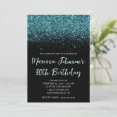 Glitterende Jager Groen Glitter Zwart 30e Verjaard Kaart (Staand voorkant)
