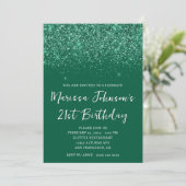 Glitterende Jager Groene 21e Verjaardag Kaart (Staand voorkant)