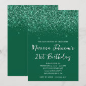 Glitterende Jager Groene 21e Verjaardag Kaart (Voorkant / Achterkant)