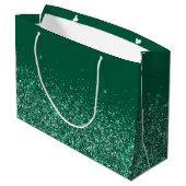 Glitterende jager groene Mooie Boog Handtekening N Groot Cadeauzakje (Achterkant Gekanteld)