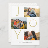 Glitterende JOY 4 Afbeelding Feestdagenkaart (Voorkant / Achterkant)