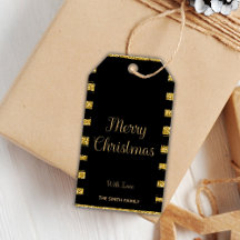Glitterende kerst favor taglabels