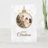 Glitterende kerst ornament kerst kaart (Voorkant)