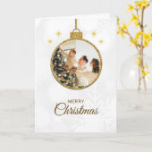 Glitterende kerst ornament kerst kaart (Gele Bloem)