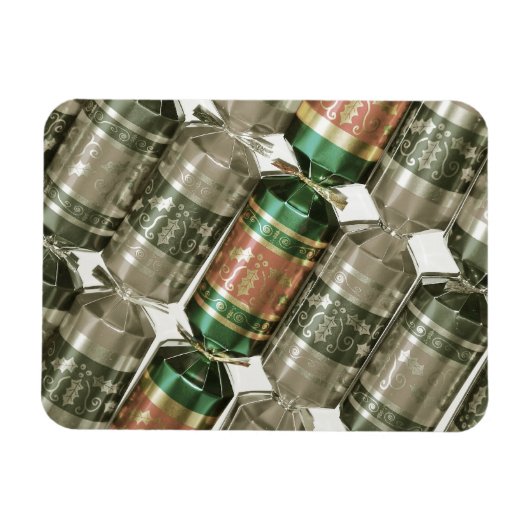 Glitterende kerst poppers magneet (Horizontaal)