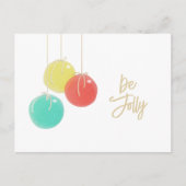 Glitterende Kerstballen Ansichtkaart Feestdagenkaart (Voorkant)