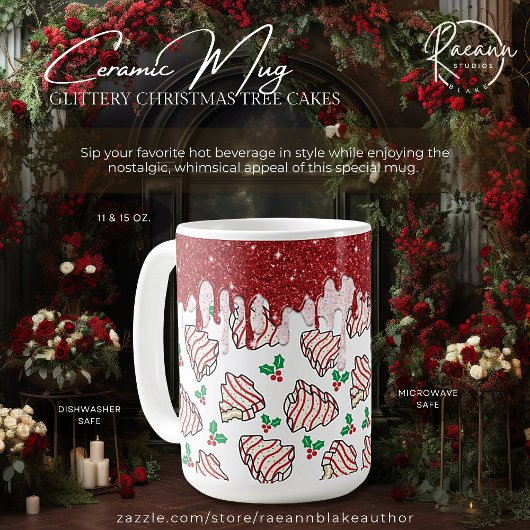 Glitterende Kerstboom Cake Keramische Mok