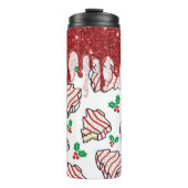 Glitterende Kerstboom Cake Thermische Bekerkop Thermosbeker (Voorkant)