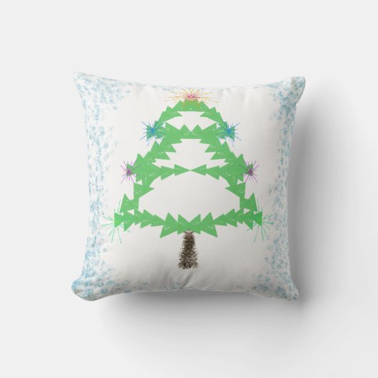 Glitterende Kerstboom Kussenhoes Kussen (Voorkant)