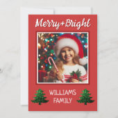 Glitterende Kerstboom met fel kerstfeest Aangepast Feestdagenkaart (Voorkant)