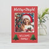 Glitterende Kerstboom met fel kerstfeest Aangepast Feestdagenkaart (Staand voorkant)