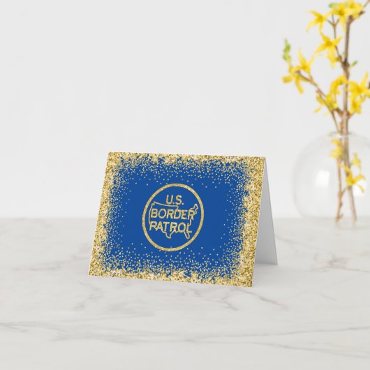 Glitterende Kerstkaart met logo van Amerikaanse gr Kaart (Gele Bloem)