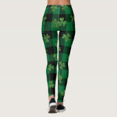 Glitterende Klaver Plaid  Leggings (Achterkant)