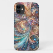 Glitterende Kleurrijke Abstracte Art Nouveau Case-Mate iPhone Case (Achterkant)