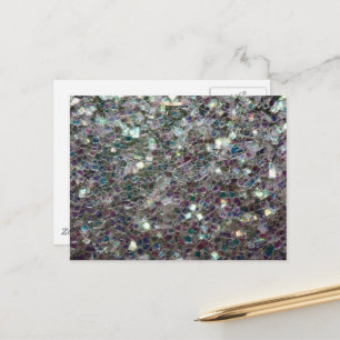 Glitterende kleurrijke zilveren mozaïek briefkaart