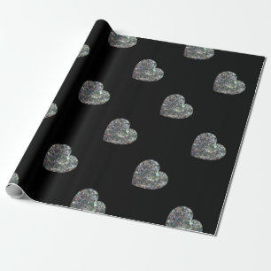 Glitterende kleurrijke zilveren mozaïek Hartpatroo Cadeaupapier