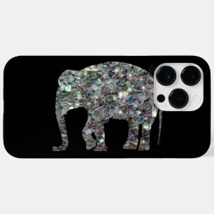 Glitterende kleurrijke zilveren mozaïek Olifant Case-Mate iPhone 14 Pro Max Hoesje