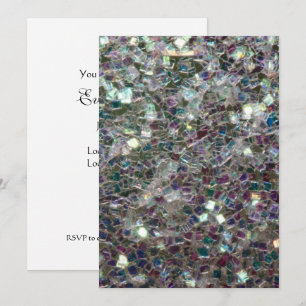 Glitterende kleurrijke zilveren mozaïek Personalis Kaart