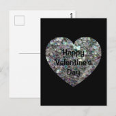 Glitterende kleurrijke zilveren mozaïek Valentijns Briefkaart (Voorkant / Achterkant)