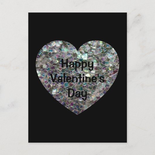Glitterende kleurrijke zilveren mozaïek Valentijns Briefkaart (Voorkant)