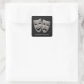Glitterende Komedie & Tragedie Drama Masker Vierkante Sticker (Tas)