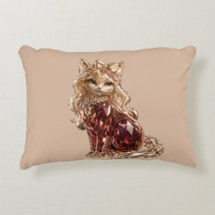 Glitterende Kristal Cute Kat Goud Roze Accent Kussen