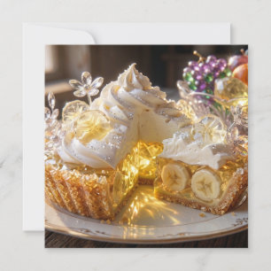 Glitterende Kristallen Banaan Cream Taart