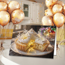 Glitterende Kristallen Banana Cream Taart Gelukkig