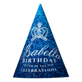 Glitterende Kroon Blauw Feesthoedjes