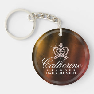 Glitterende Kroon Goud Sleutelhanger
