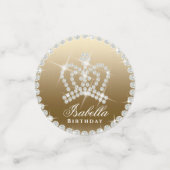 Glitterende Kroon Gouden Tafelconfetti Confetti (Kleine voorkant)