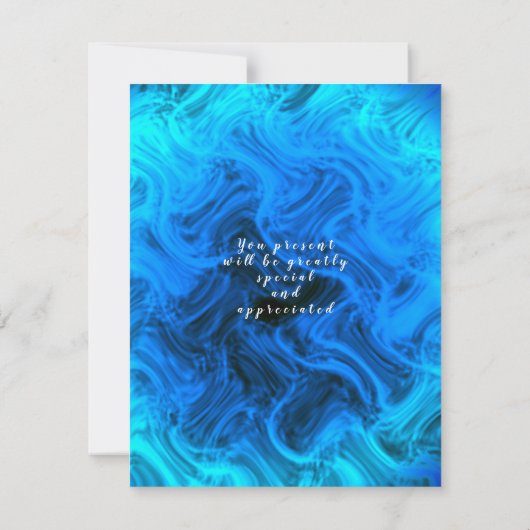 Glitterende Kroon Gradiënt Aqua Uitnodiging (Achterkant)