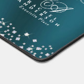 Glitterende kroon monogram groen bureaumat (Hoek)