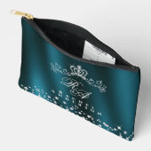 Glitterende kroon monogram groen etui (Open)