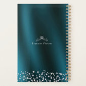 Glitterende kroon monogram groen planner (Achterkant)