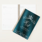 Glitterende kroon monogram groen planner (Display)