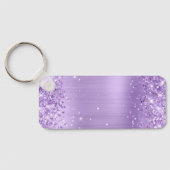 Glitterende lavendel folie fancy monogram sleutelhanger (Achterkant)