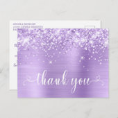 Glitterende lavendel zoete 16 harten dank je wel briefkaart (Voorkant / Achterkant)