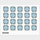 🎄 Glitterende Letter A Kerst Monogram Sneeuwvlok Vierkante Sticker (Vel)