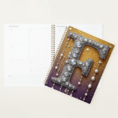 Glitterende letter F met gouden druppel Planner (Display)